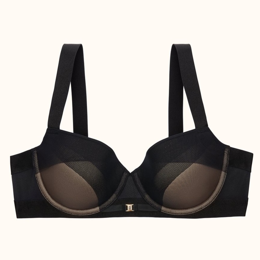 ThirdLove Ombré Mesh Demi Bra in black